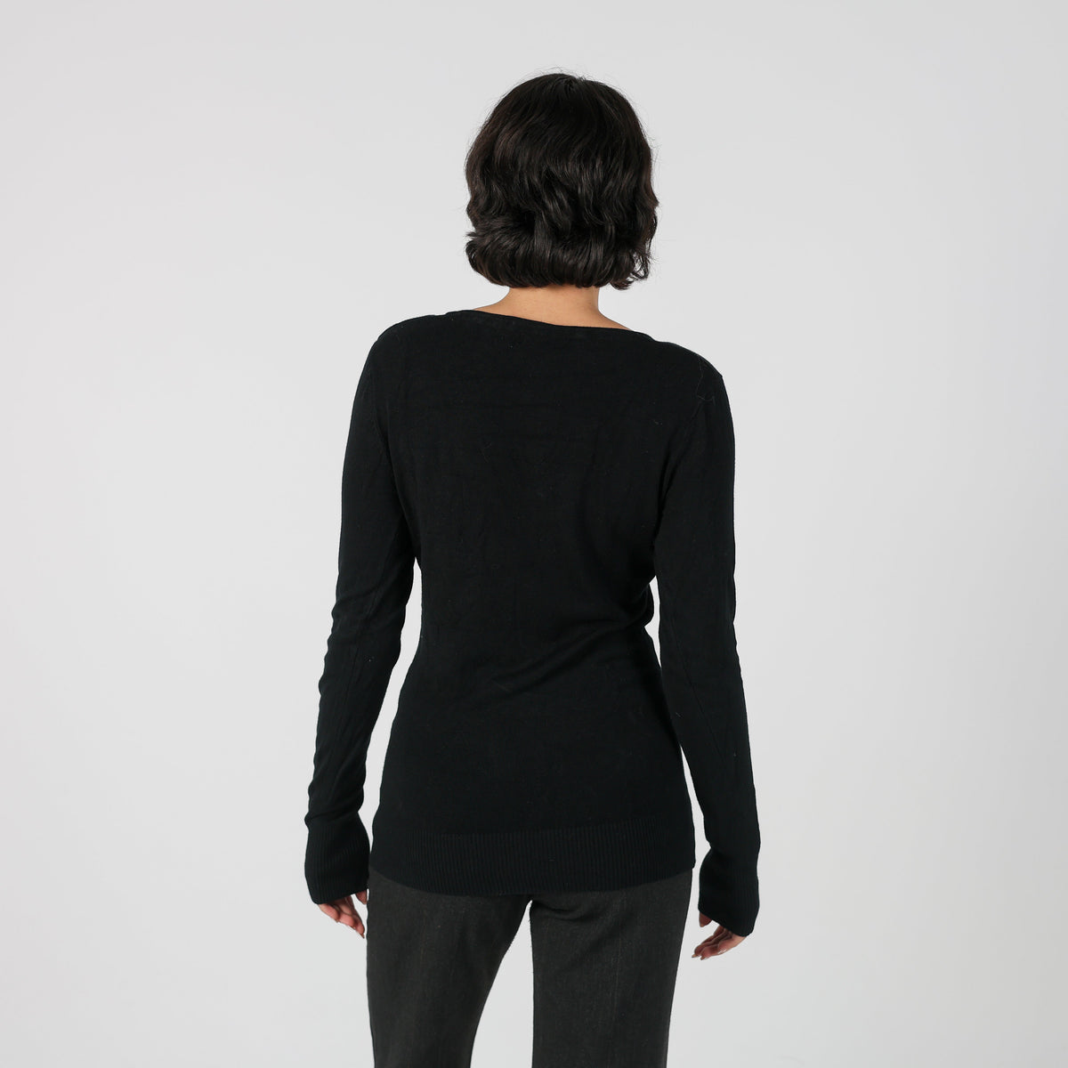 Black Y2K Guess Long Sleeve Top (M)