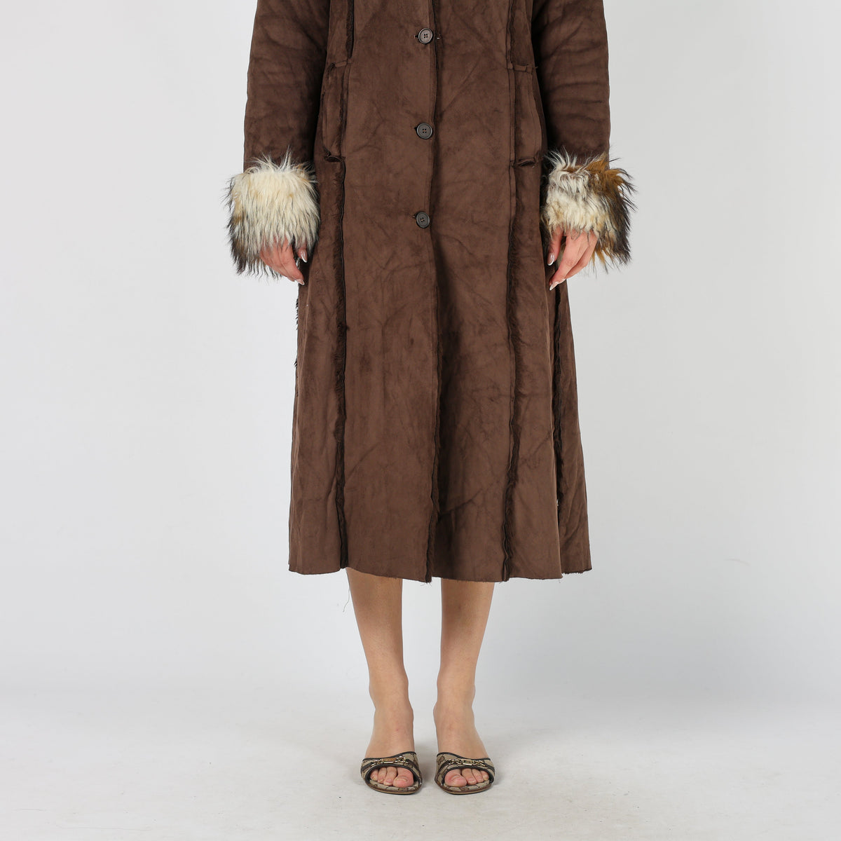 Brown Y2K Afghan Coat (M)