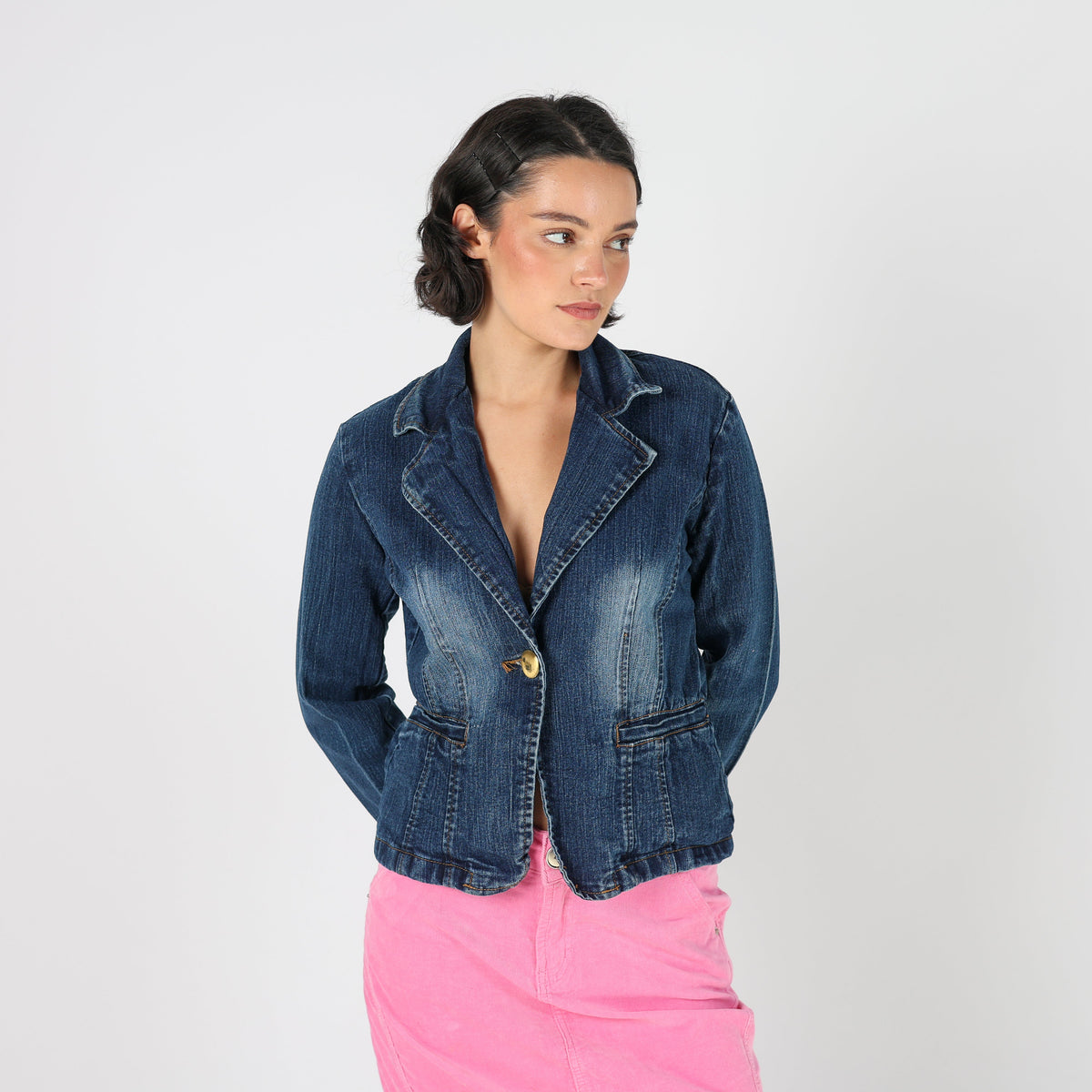 Blue Y2K XFN Denim Jacket (M)