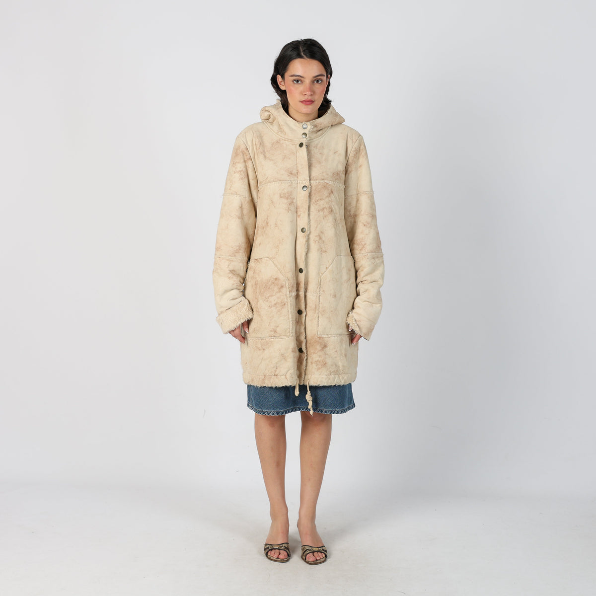 Tan Y2K More&More Afghan Coat (M)