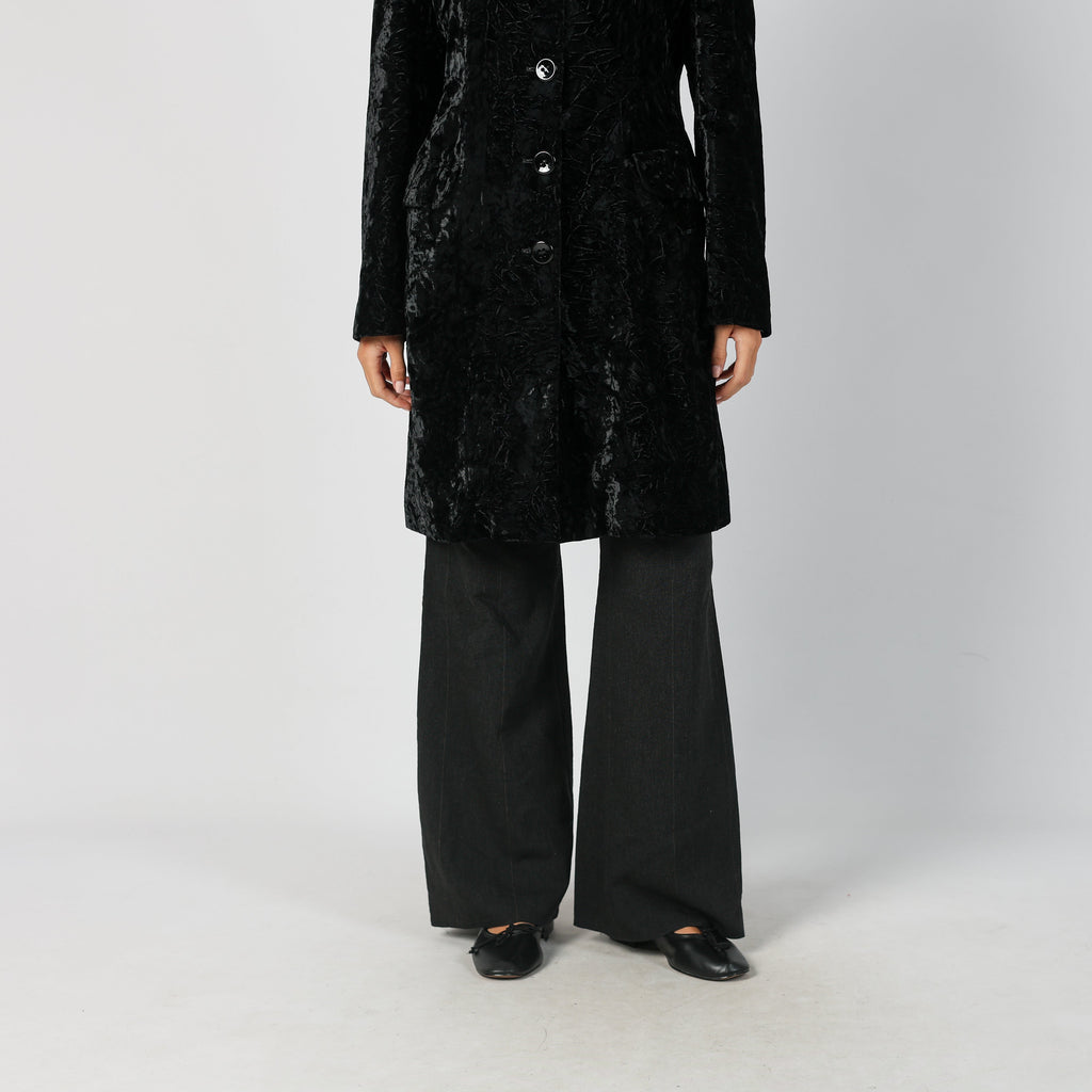 Black Y2K Fabio Ferretti Coat Velvet (M)