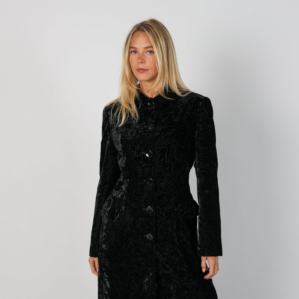 Black Y2K Fabio Ferretti Coat Velvet (M)