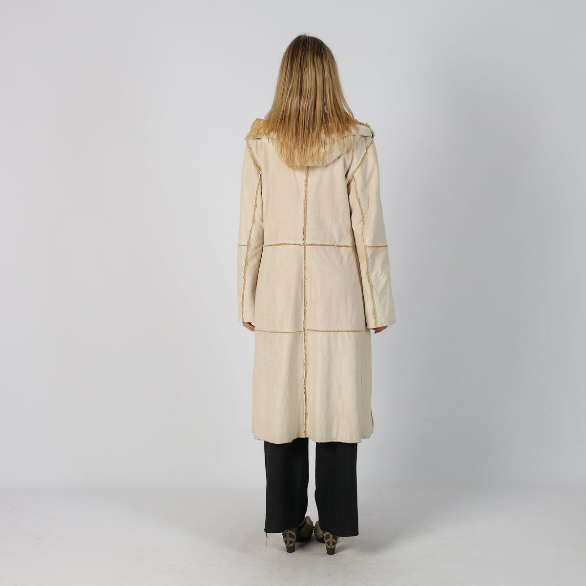 Beige Y2K Rinascimento Afghan Coat (M)