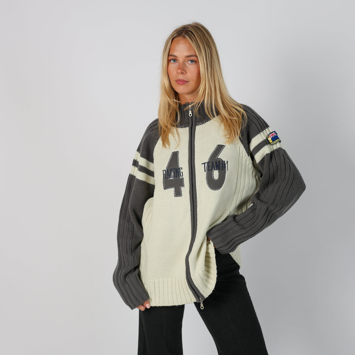 White Y2K Made in Italy Knitted Jumper (L)