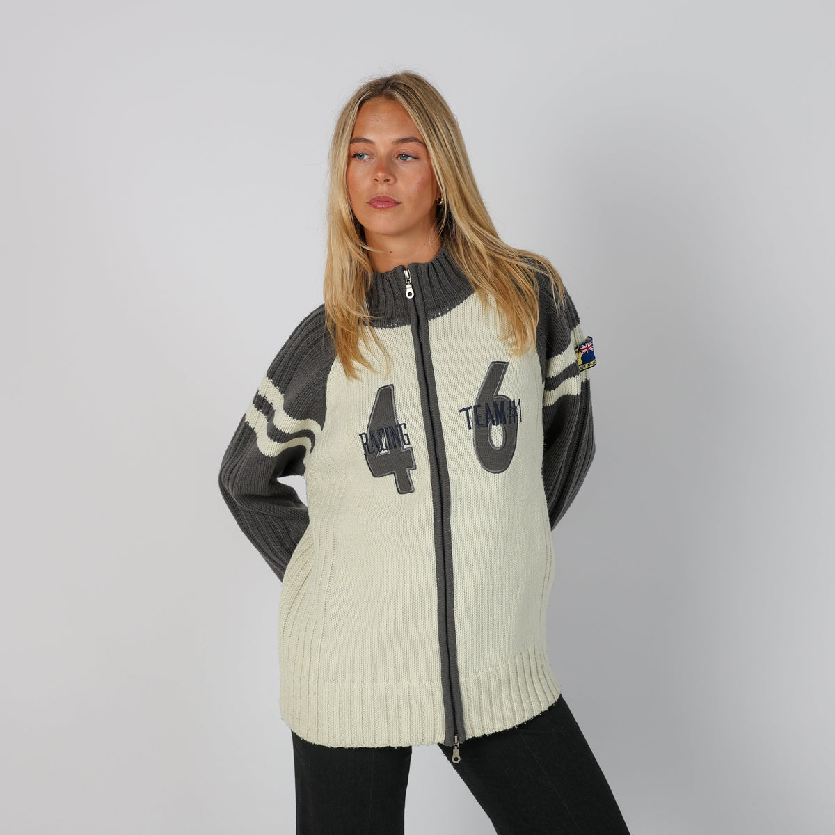 White Y2K Made in Italy Knitted Jumper (L)