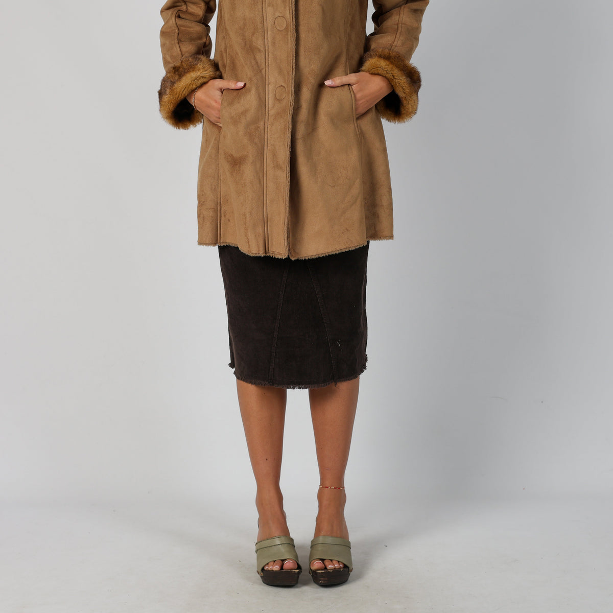 Beige Y2K Project Afghan Coat (M)