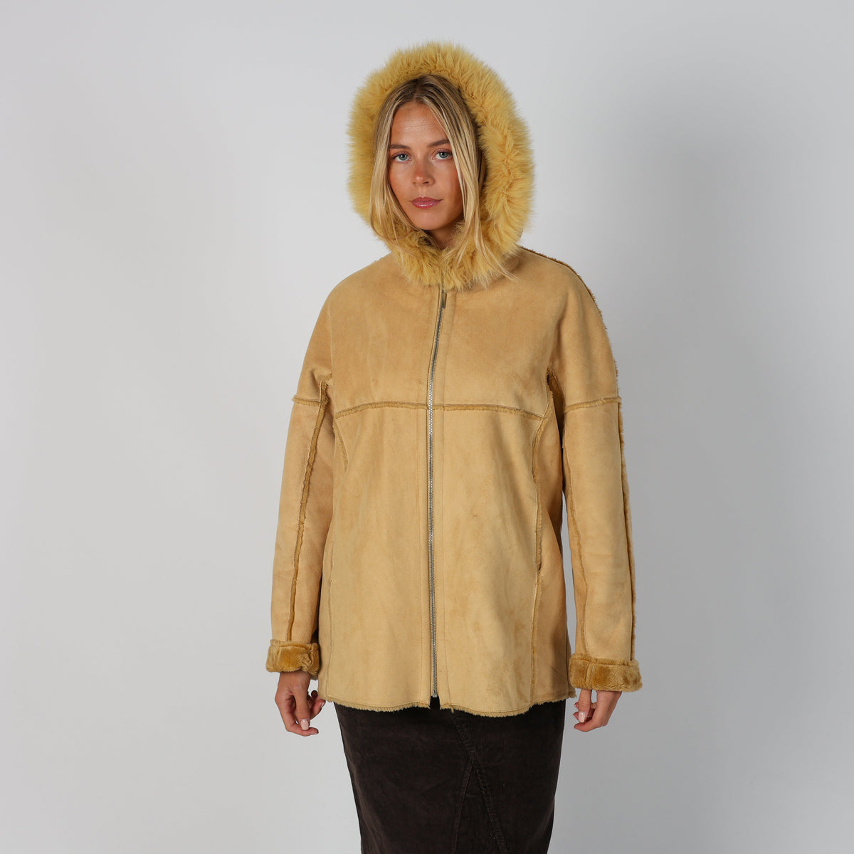 Beige Y2K Niama Afghan Coat (L)