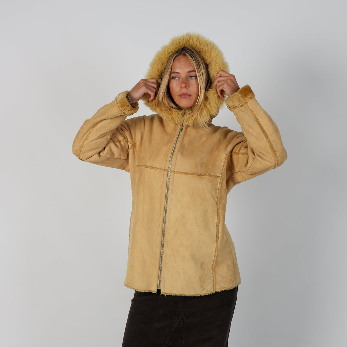 Beige Y2K Niama Afghan Coat (L)