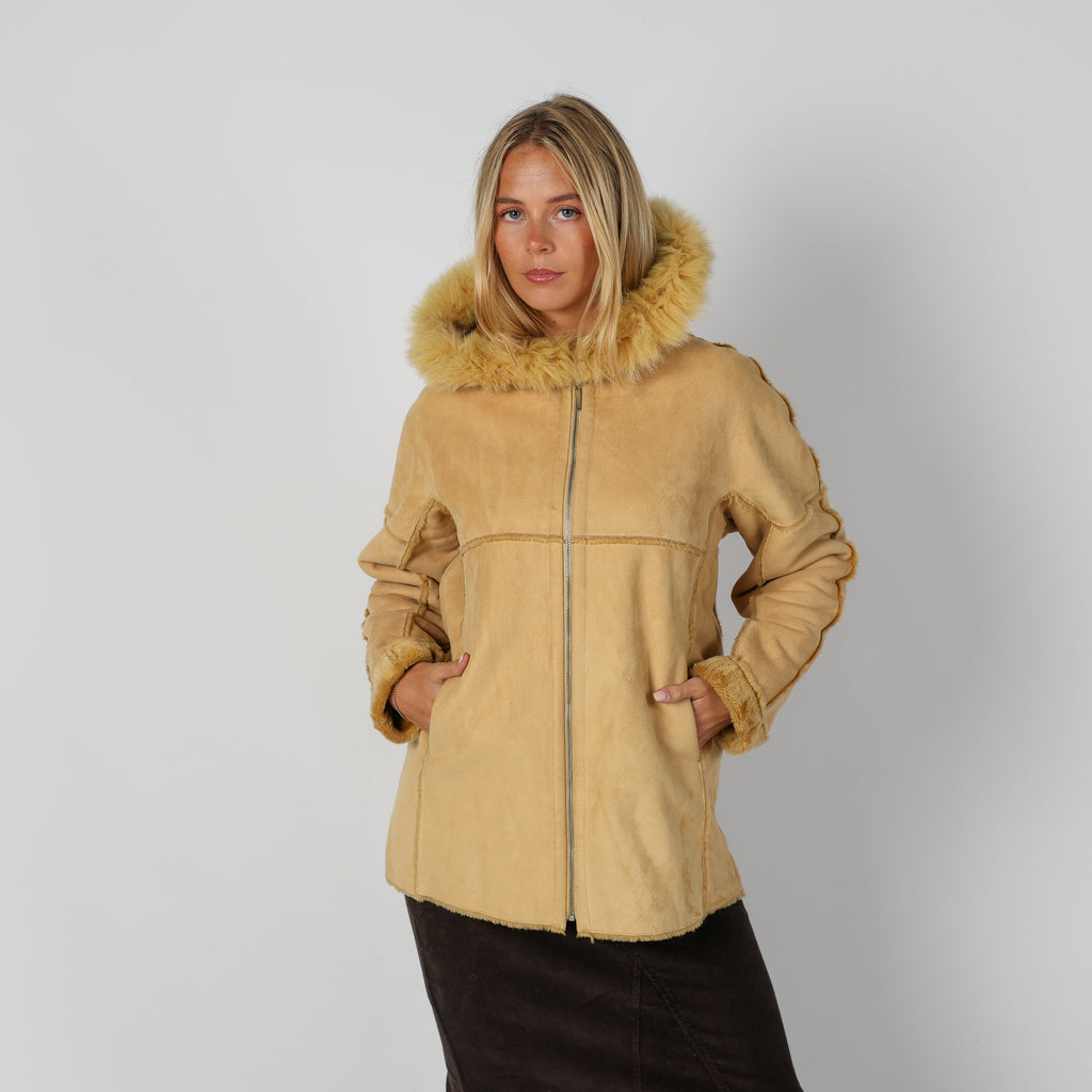 Beige Y2K Niama Afghan Coat (L)