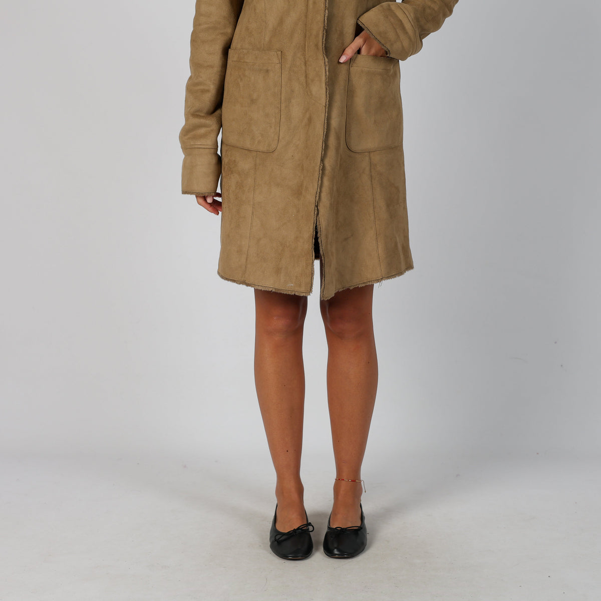 Beige Y2K Made in Italy Afghan Coat (M)