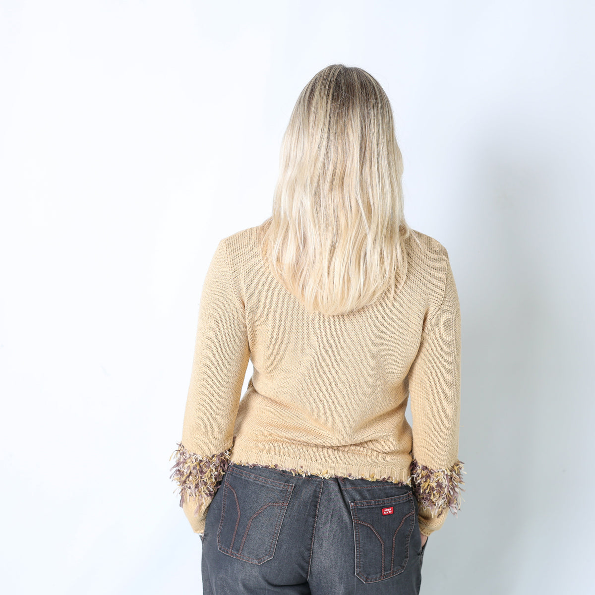 Beige Y2K Knitted Top (L)
