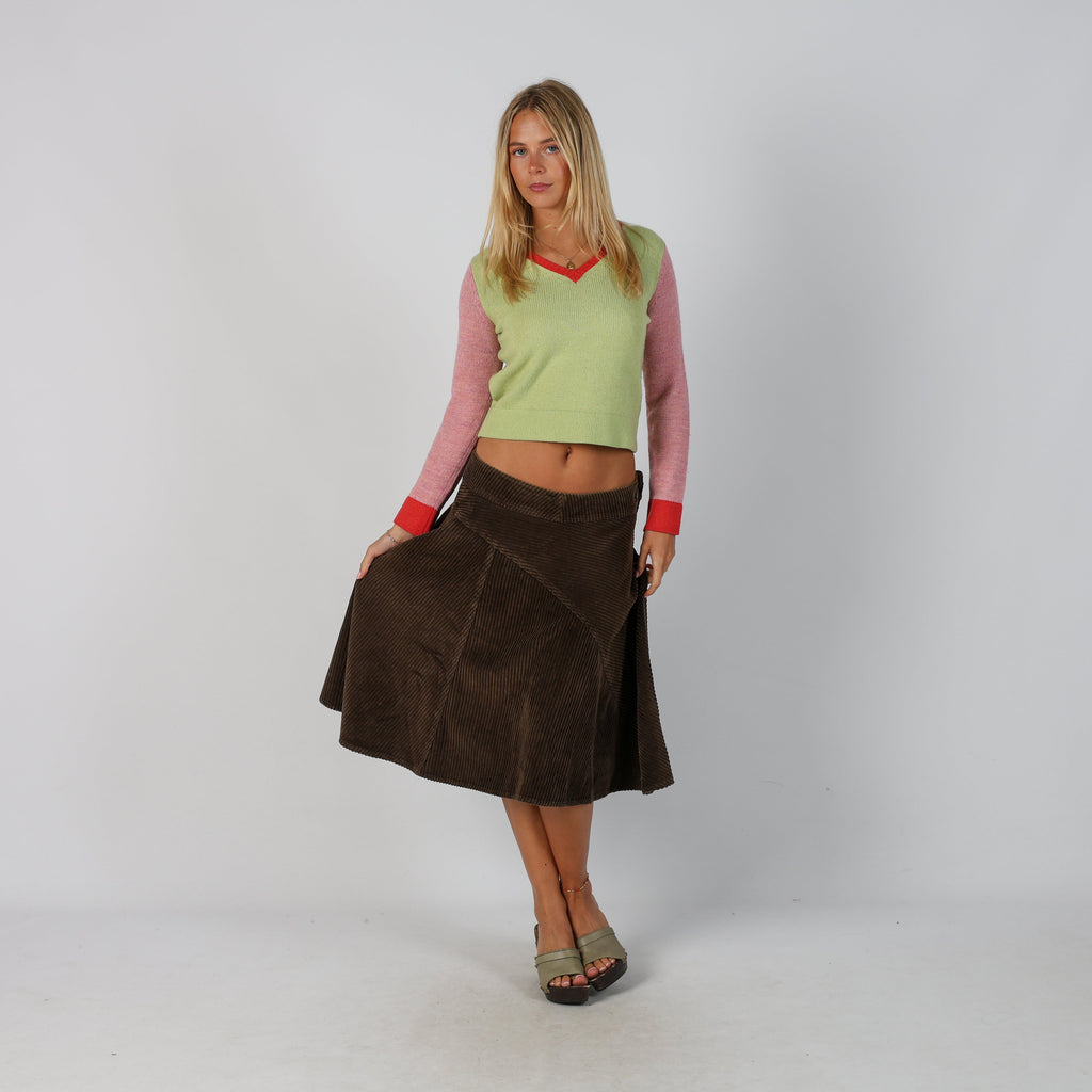Brown Y2K Diesel Cord Skirt (M)