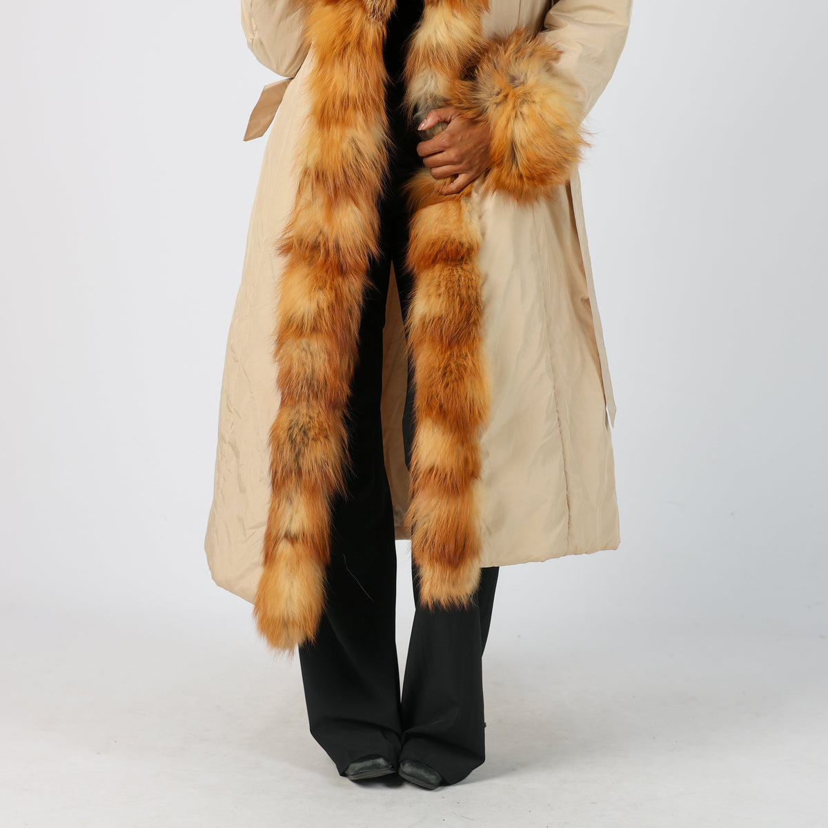 Beige Y2K Made in Italy Afghan Coat Faux fur (M)