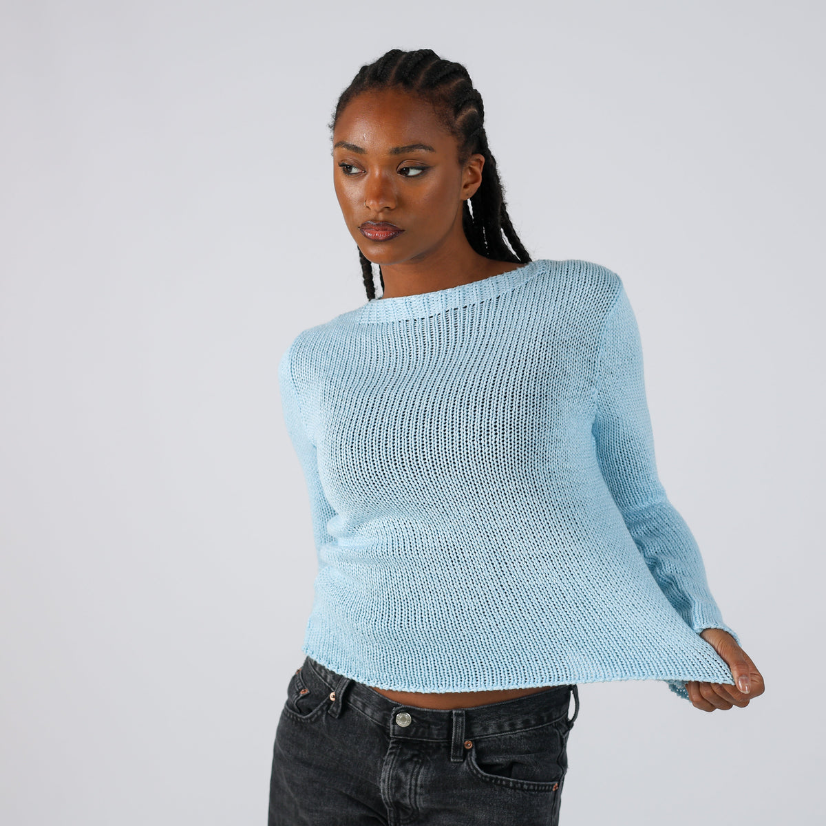Light Blue Y2K Made in Italy Knitted Jumper (S)