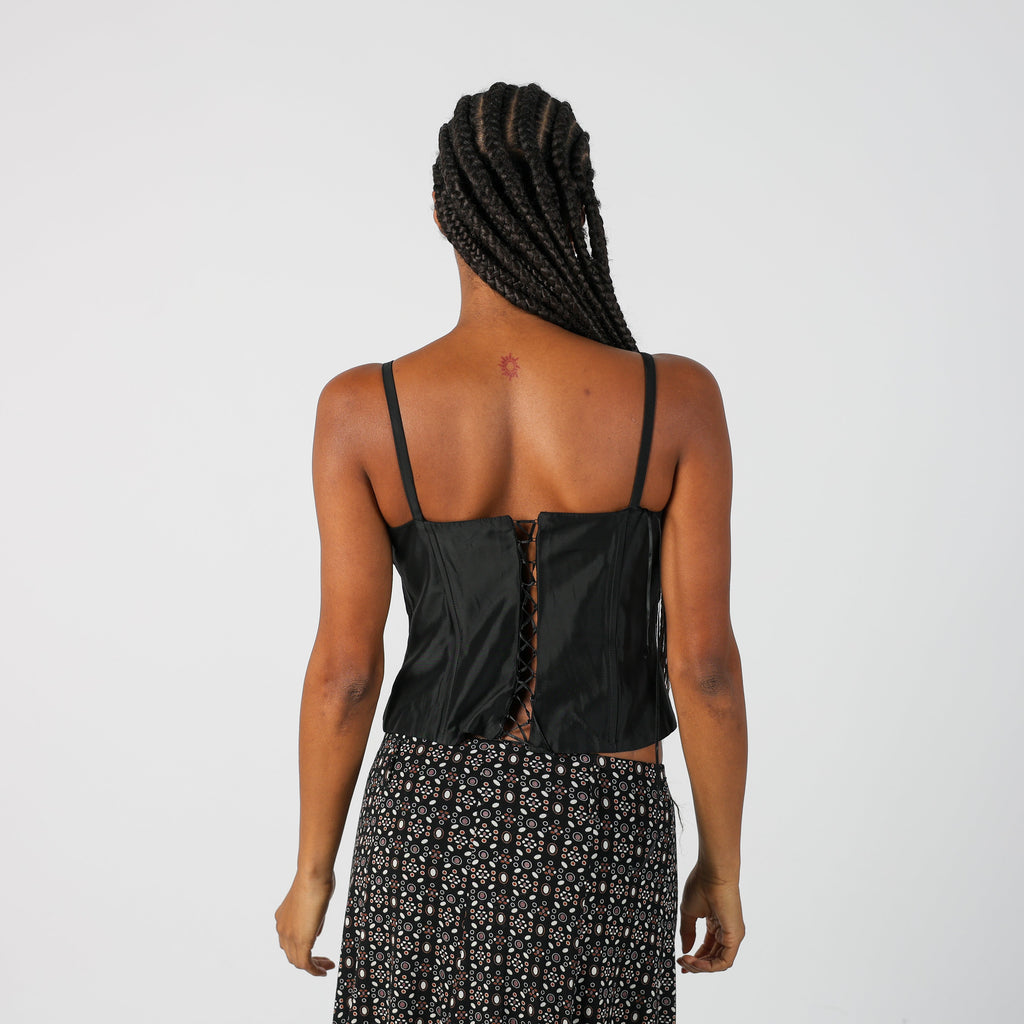 Black Y2K Made in Italy Corset (S)