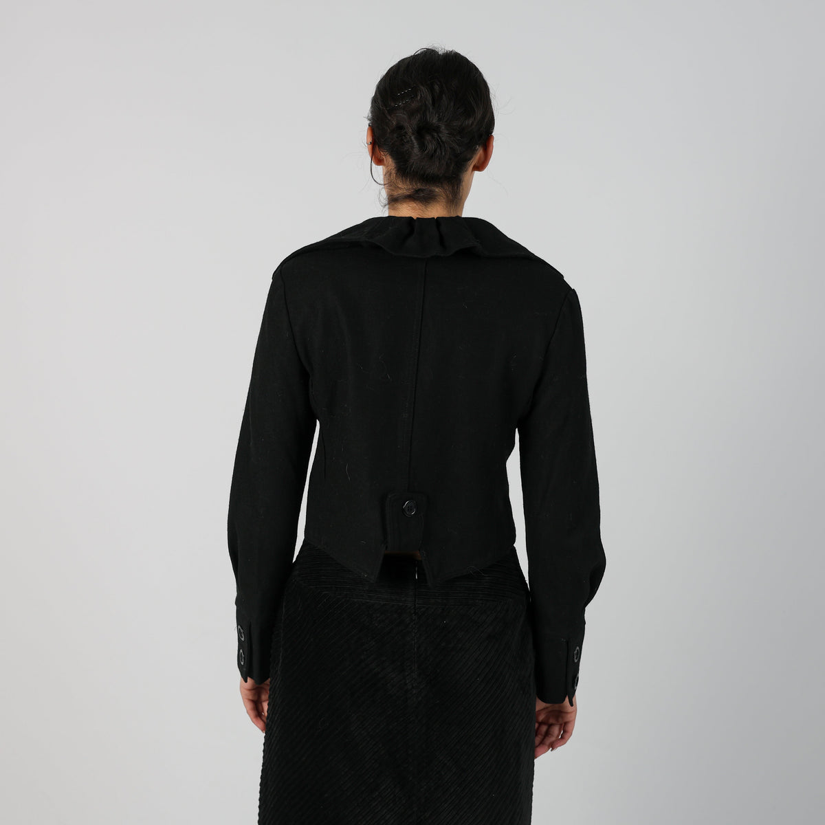 Black Y2K Made in Italy Pea Coat (S)