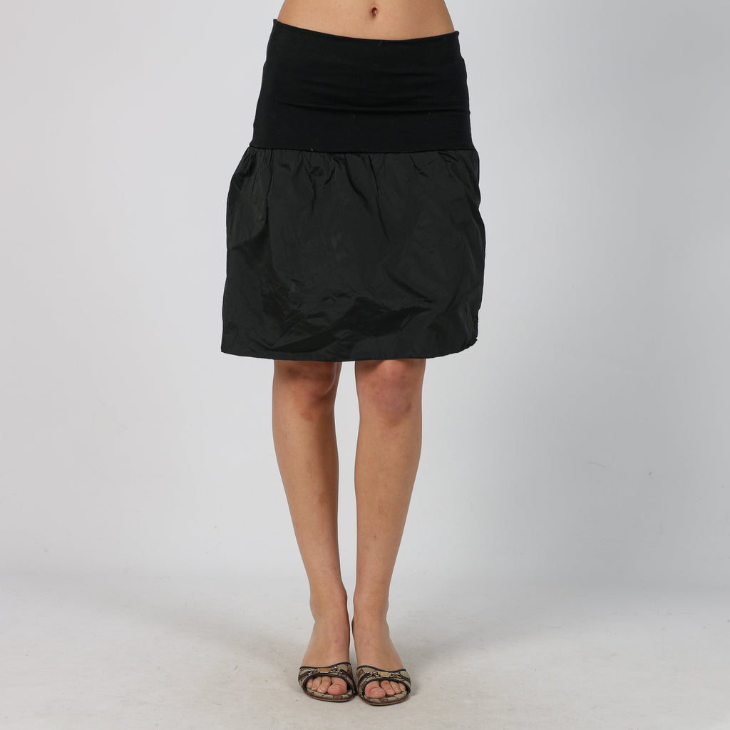 Black Y2K Habana Woven Mini Skirt (S)