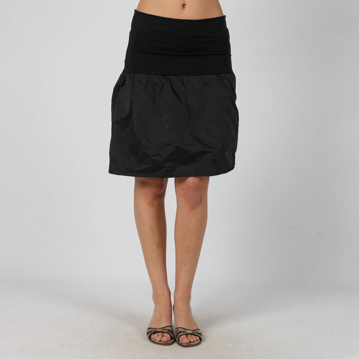Black Y2K Habana Woven Mini Skirt (S)