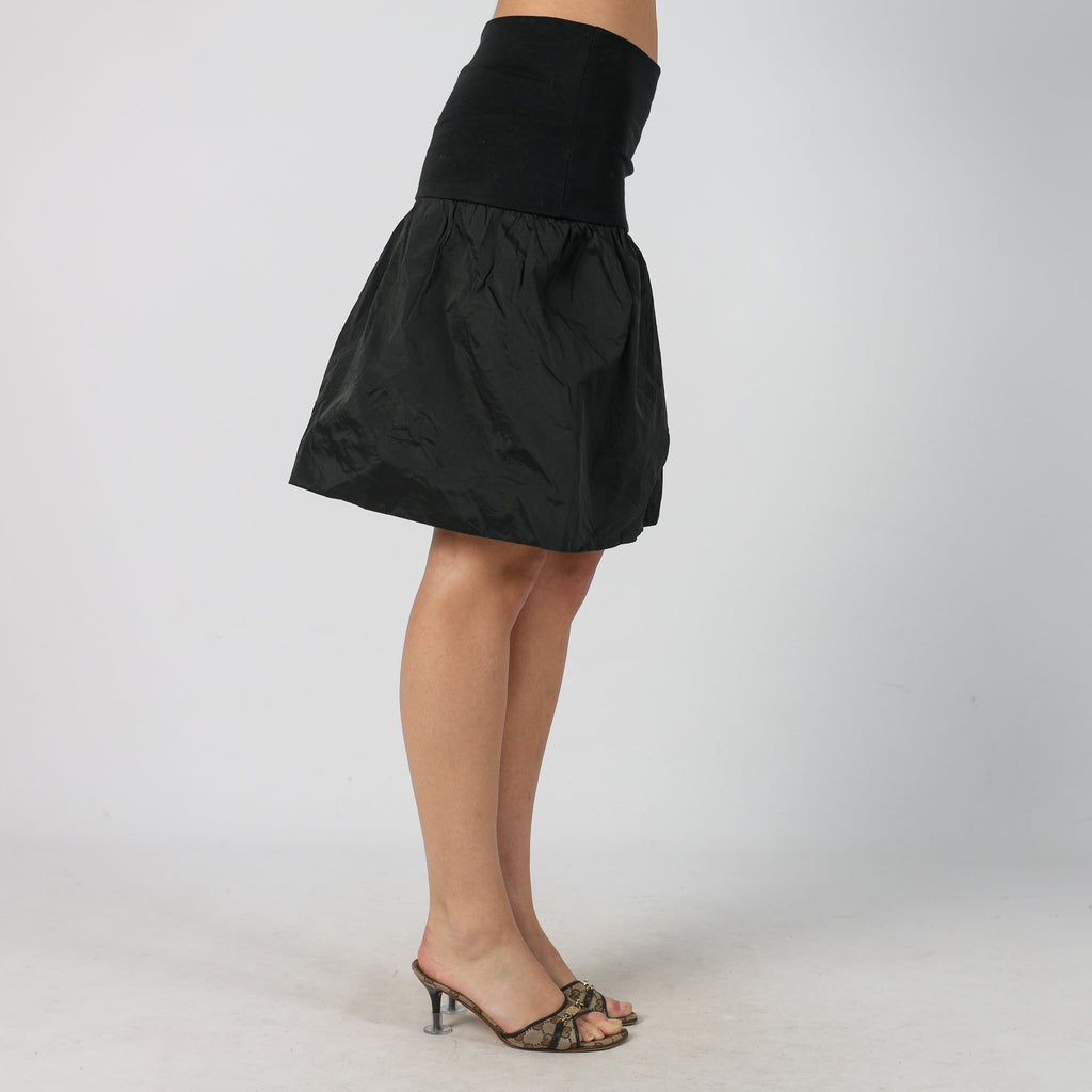 Black Y2K Habana Woven Mini Skirt (S)