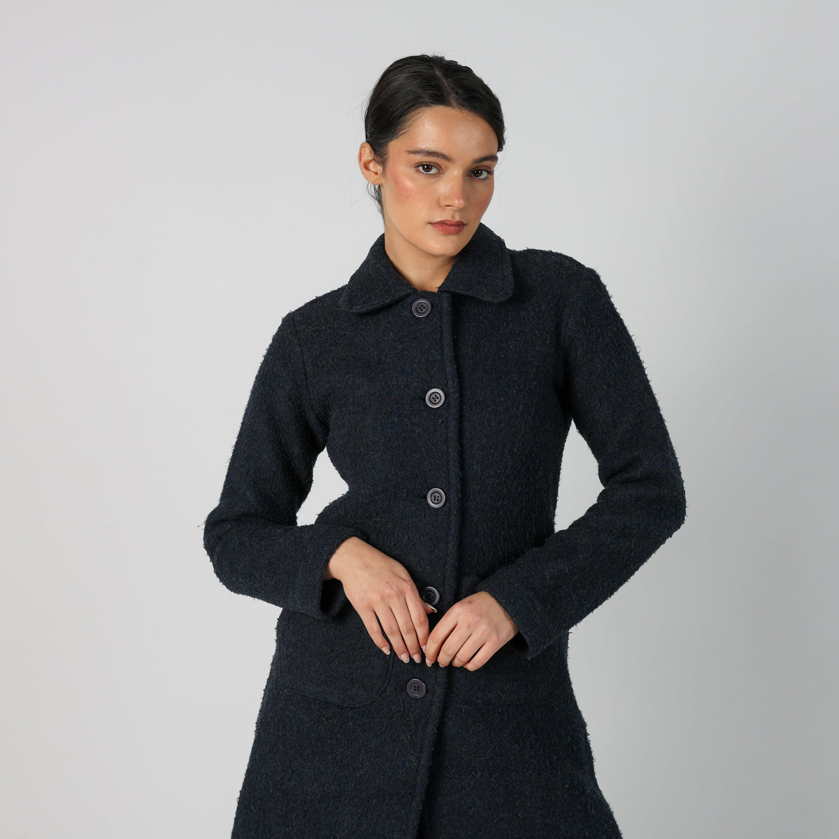 Navy Blue Y2K Onyx Long Coat (S)
