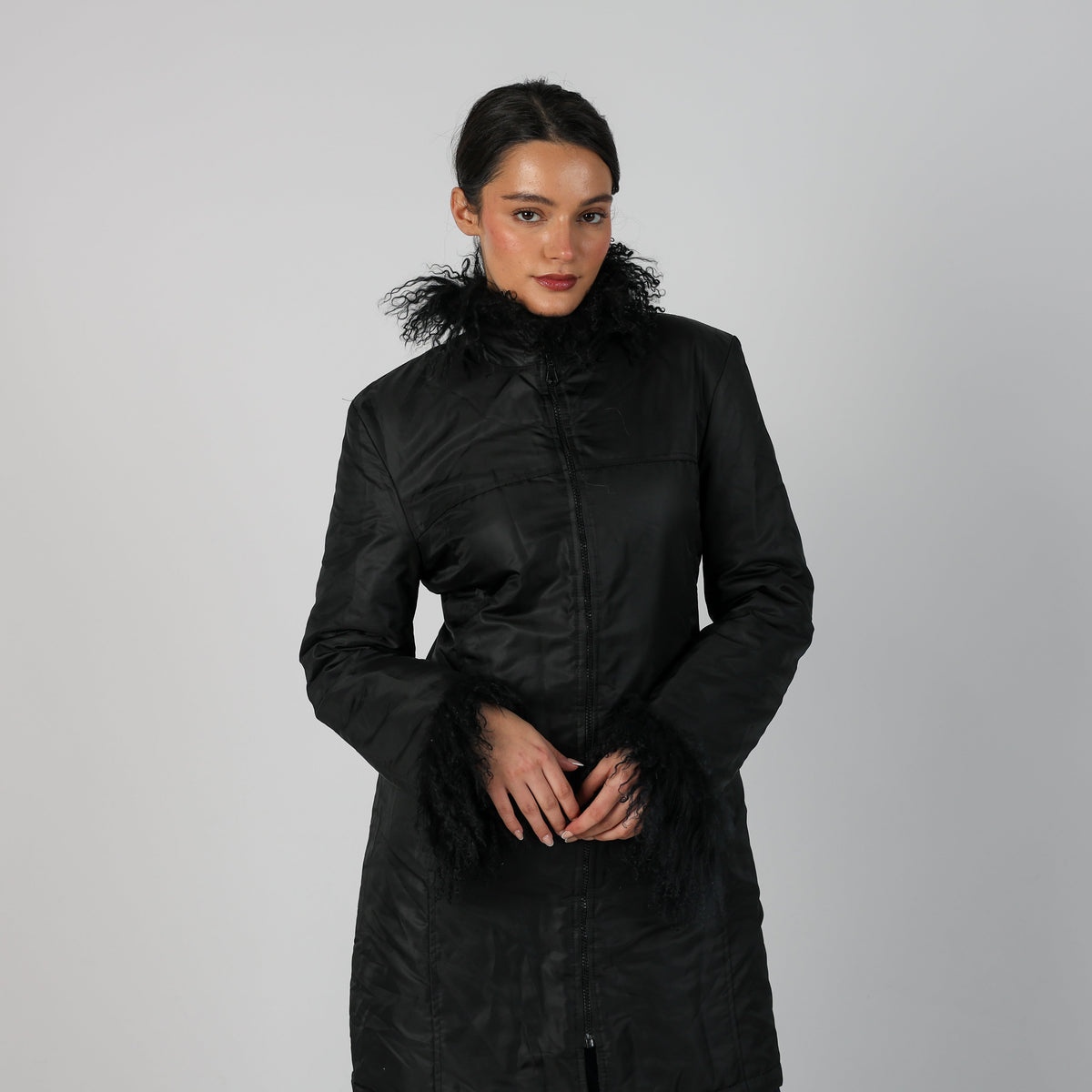 Black Y2K Long Coat (S)