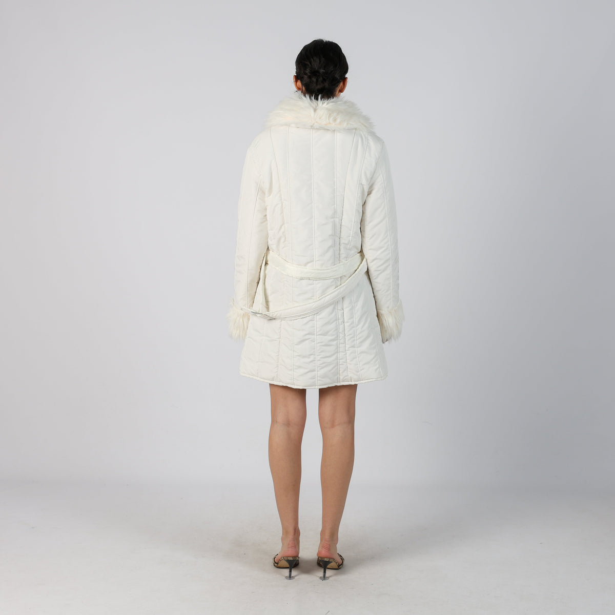 Cream Y2K Made in Italy Afghan Coat (S)