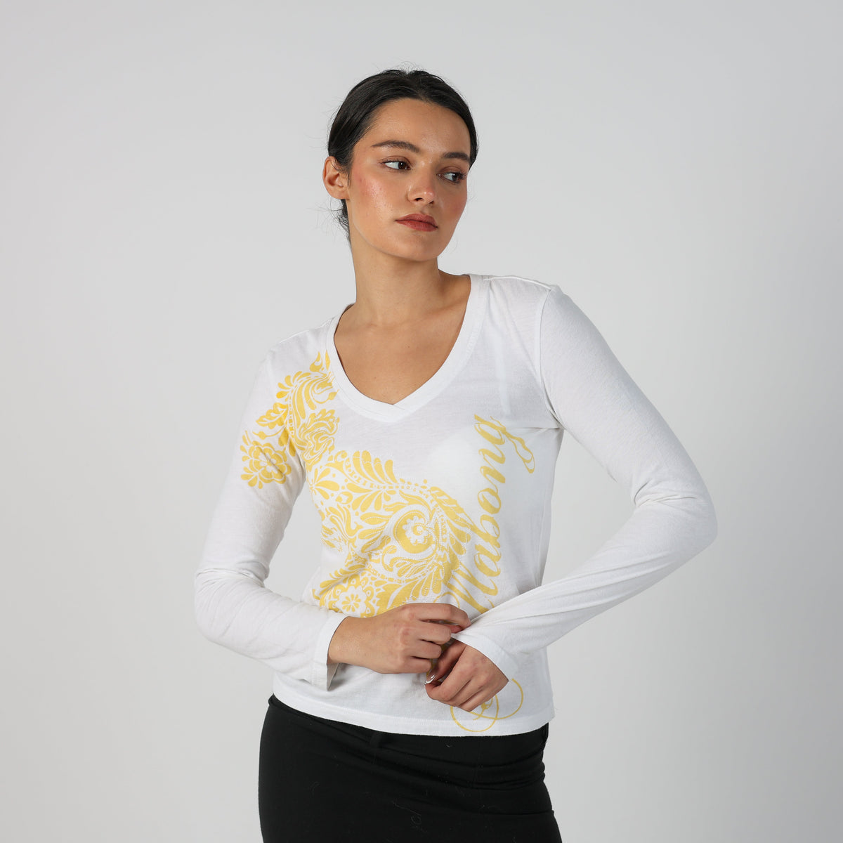 Ivory Y2K Billabong Long Sleeve Top (S)