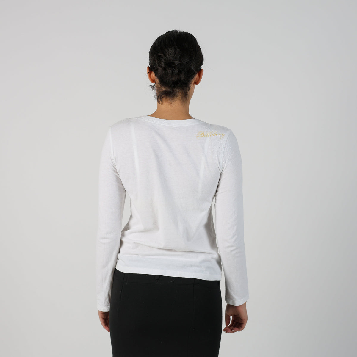 Ivory Y2K Billabong Long Sleeve Top (S)