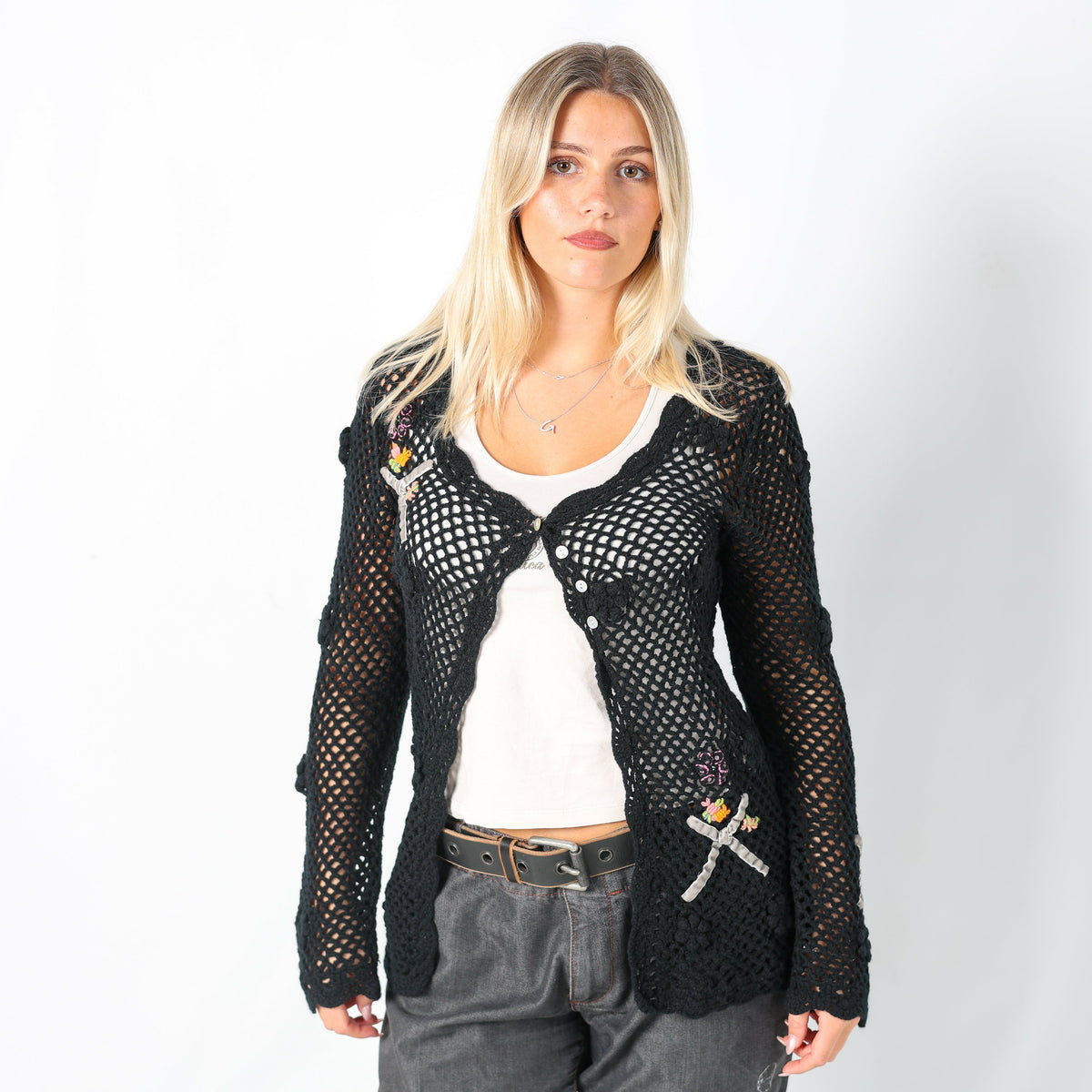 Black Y2K Sarah Chloe Gilet (M)
