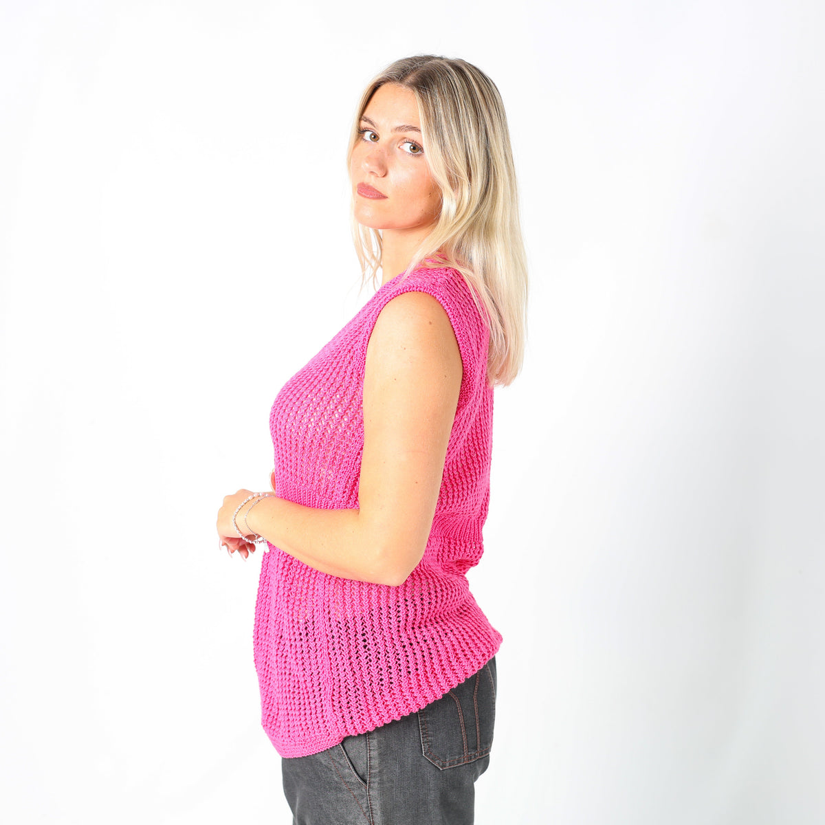Pink Y2K Knitted Top (M)