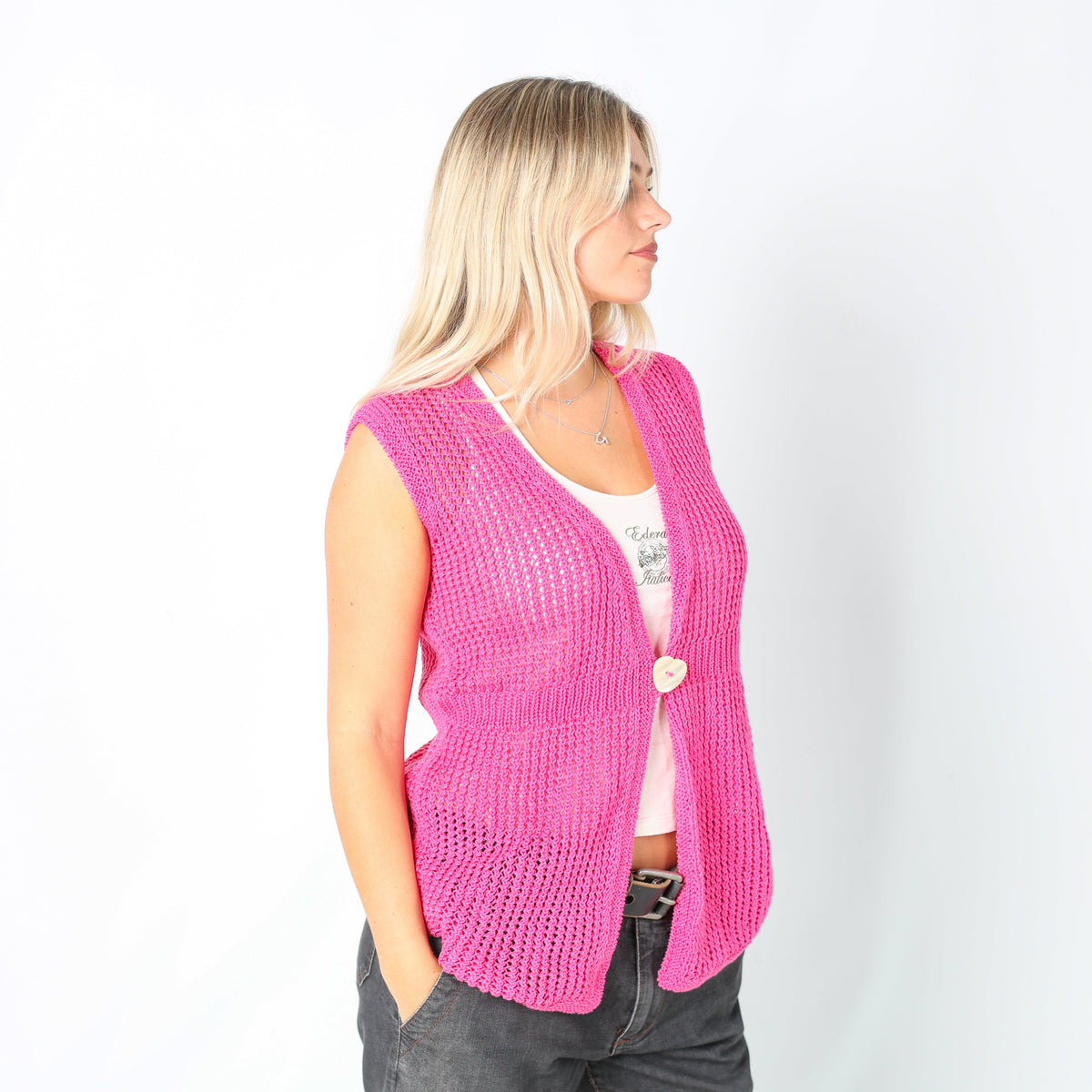 Pink Y2K Knitted Top (M)