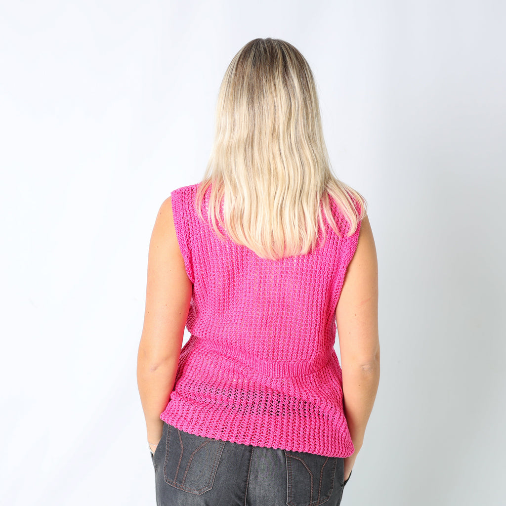 Pink Y2K Knitted Top (M)