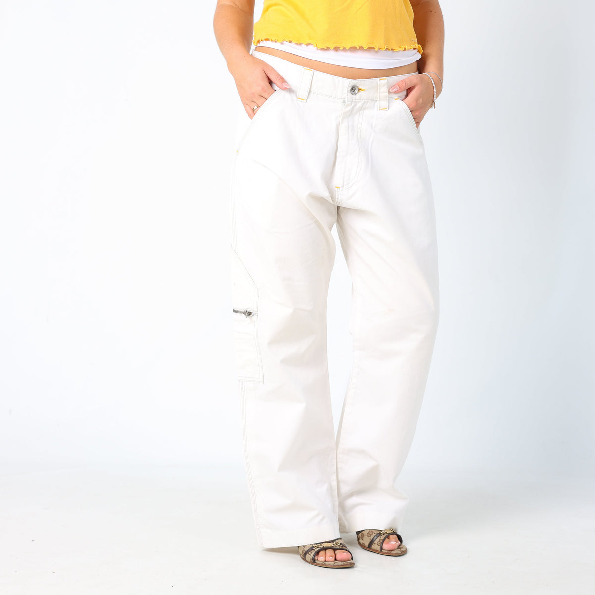Ivory Y2K Energie Casual Trousers (10)