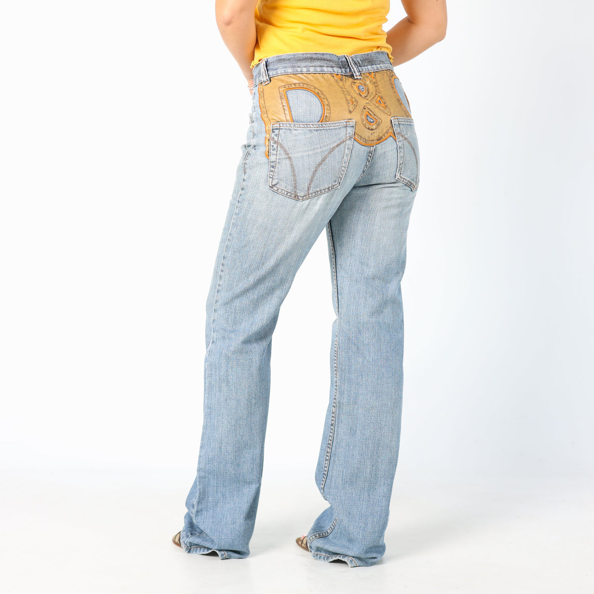 Light Blue Y2K Dolce & Gabbana Straight Jeans Embroidered back (10)