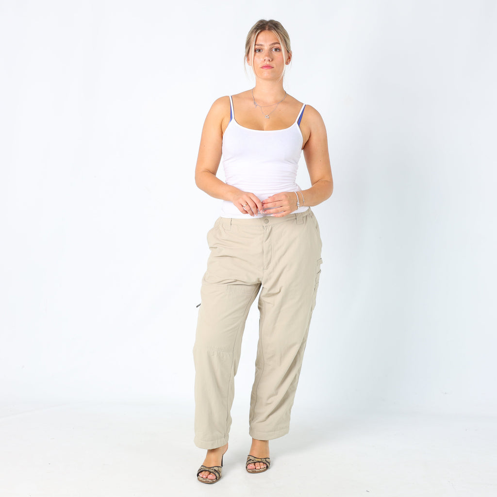 Beige Y2K Columbia Baggy Tech Pants (M)