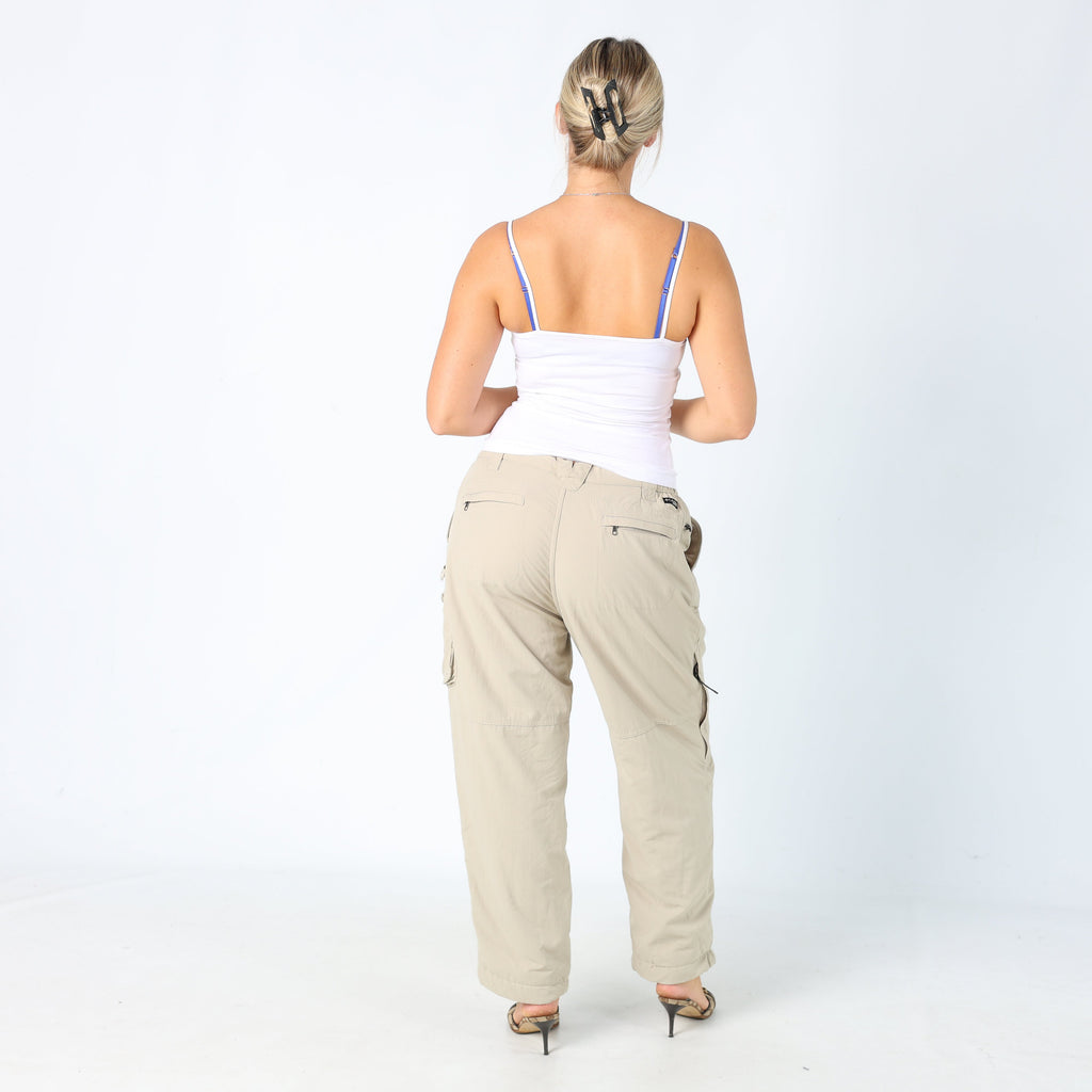 Beige Y2K Columbia Baggy Tech Pants (M)