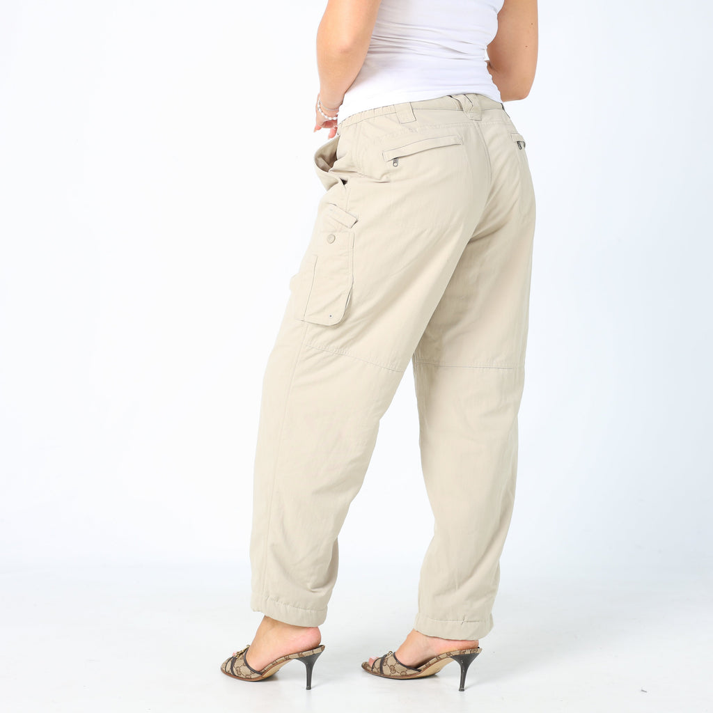 Beige Y2K Columbia Baggy Tech Pants (M)