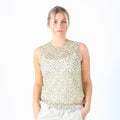 Cream Y2K T-shirt Floral Sheer (M)