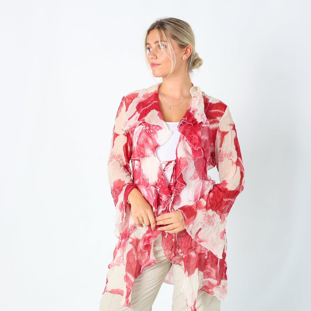 Pink Y2K Carlo Pignatelli Blouse Floaty Sheer (M)