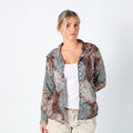 Turquoise Y2K Sorelle Baldi Blouse Lace Sheer (M)