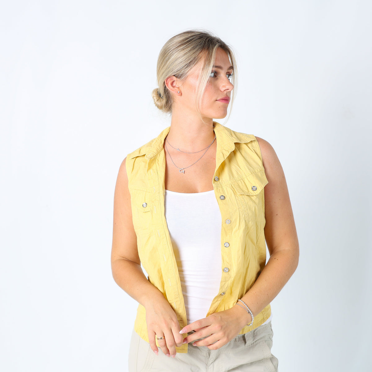 Yellow Y2K Necessary Objects ltd Shirt (S)