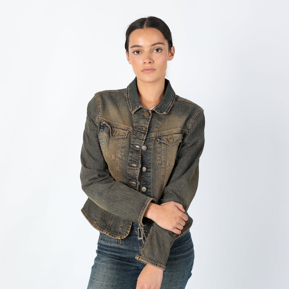 Tan 90s Cimarron Denim Jacket Grunge 90s (M)