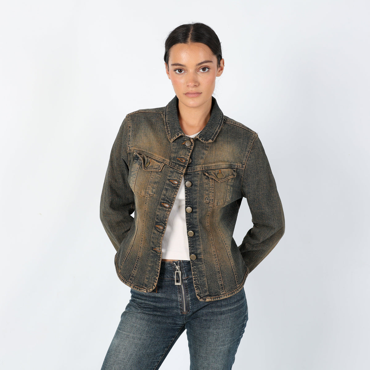 Tan 90s Cimarron Denim Jacket Grunge 90s (M)