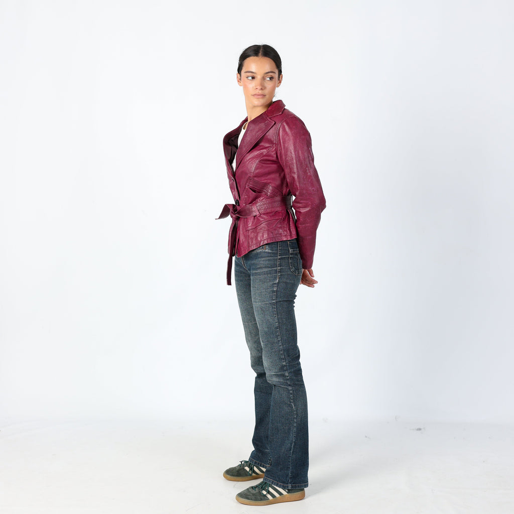 Purple 90s Vera Pelle Leather Jacket Unique, Gilmore Girls 90s (M)