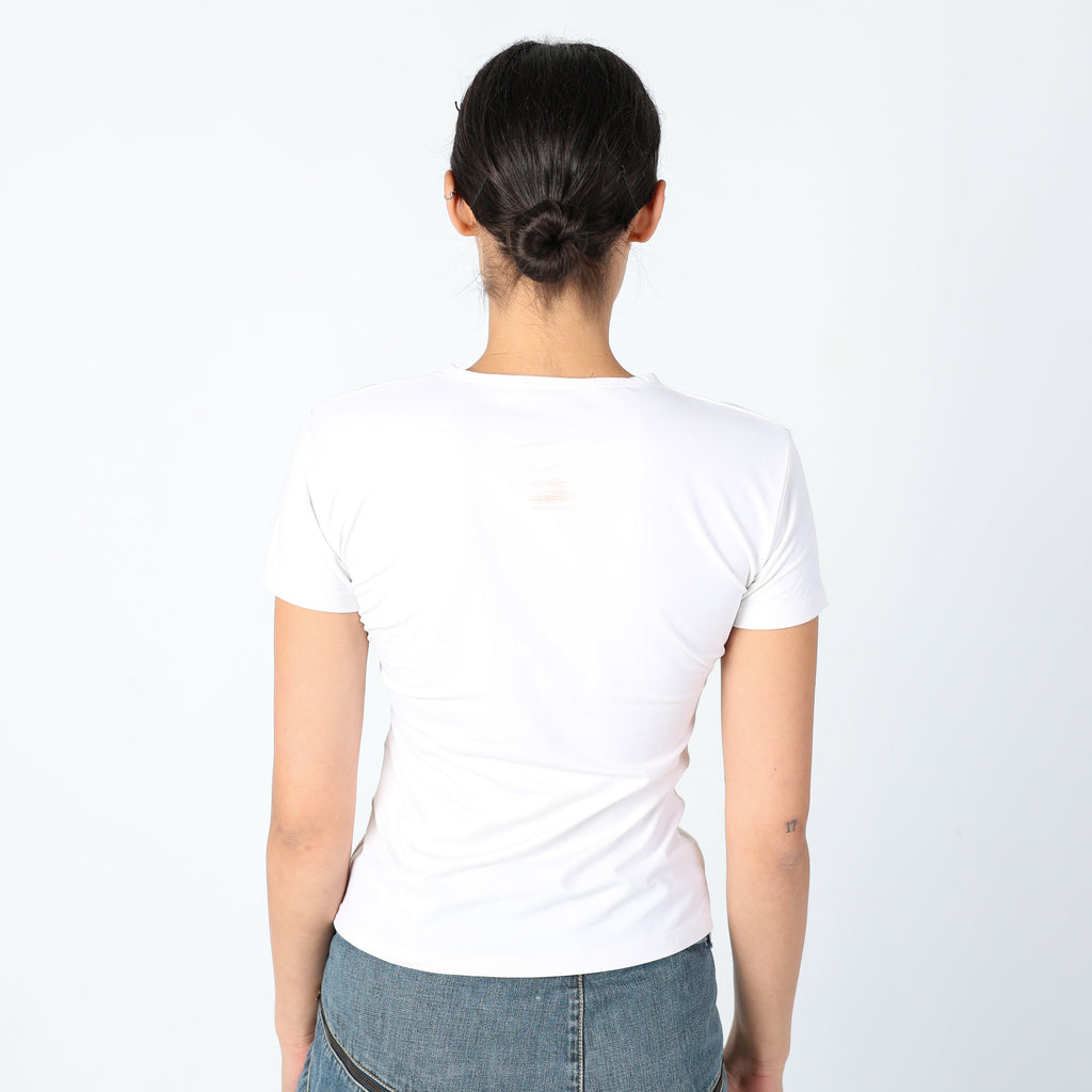 White 90s Fendi Woven Top Chic, 90s Designer Casualwear (M)