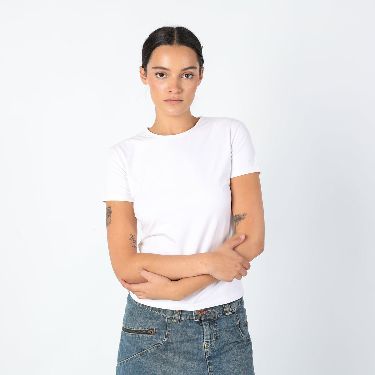 White 90s Fendi Woven Top Chic, 90s Designer Casualwear (M)