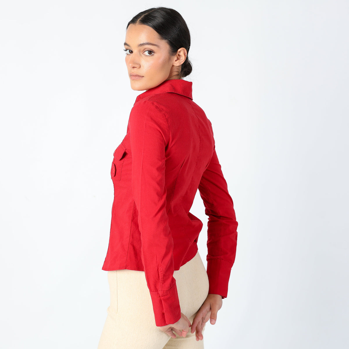 Red Y2K ALLY Group Shirt Chic, Date Night (S)