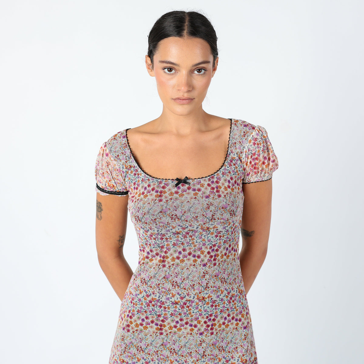 Beige Y2K Urban Renewal Woven Mini Dress Floral, Euro Summer (8)