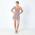 Beige Y2K Urban Renewal Woven Mini Dress Floral, Euro Summer (8)