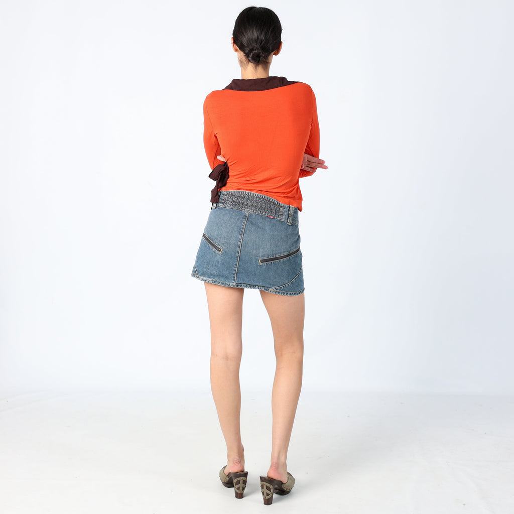 Navy Blue Y2K Levi's Denim Mini Skirt Low-Rise Micro Mini (6)
